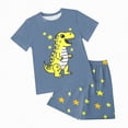 thumbnail image 1 of kpoplk Boys Casual Outfits 2-3 Years 2Pcs Clothes Set Short Sleeve Shirt and Shorts Dinosaur Truck Print(Yellow,5-6 Y), 1 of 4