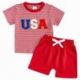 thumbnail image 1 of kpoplk Boys Summer Play Clothes 2-5 Years 2Pcs Outfits Short Sleeve Shirt and Shorts Dinosaur Print Casual(Red,6-12 M), 1 of 6
