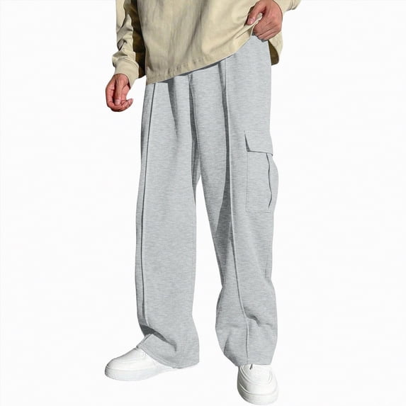 kpoplk Boys Sweatpants Boys Athletic Joggers Pants Kids Youth Open Bottom Pants with Pockets Drawstring(Light Gray,10-11 Y)