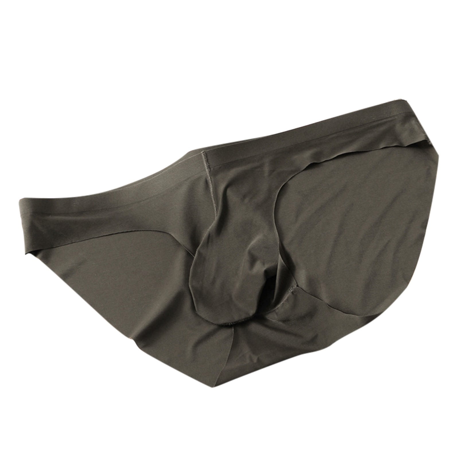 Men's High Waist Smooth Panties – Shiny Oily Ice Silk Bikinis Briefs Nylon Spandex - View #3