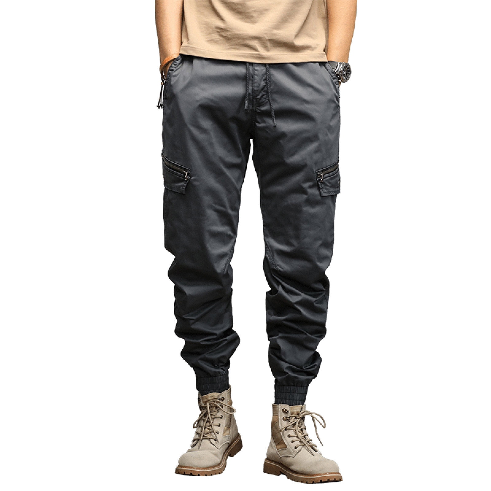 kpoplk Men's Outdoor Hiking Pants,Mens Fashion Cargo Pants Joggers Pants  Trousers Sweatpants Long Pants Workout Trousers(Khaki,3XL)