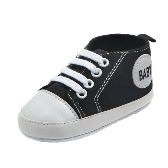 kpoplk Girl Sneakers Sports Shoes Prewalker Toddler Girls Shoes Colour First Soild Barefoot Walkers Kids Baby Baby Sneaker(Black)