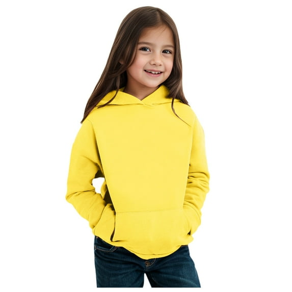 kpoplk Girl's Hoodie Long Sleeve Soft Sweatshirt Graphic Hoody Kids Cute Pullovers Top for Girls 5-6 years,Yellow