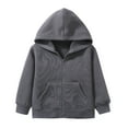 thumbnail image 1 of kpoplk Girls Boys Hoodies Zip up Kids Jackets Long Sleeve Toddler Sweatshirts Clothes(Dark Gray,A), 1 of 5