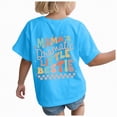 thumbnail image 1 of kpoplk Girls Graphic Short Sleeve T Shirts Kids Summer Oversized Tops Casual Crewneck Tees 5-14 Years(Sky Blue,13-14 Y), 1 of 6