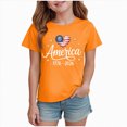 thumbnail image 1 of kpoplk Girls July 4th American Flag Toddler Baby T-Shirt Patriotic Top Independence Day Outfit(Orange,2-3 Y), 1 of 4