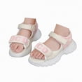 thumbnail image 1 of kpoplk Girls Open Toe Princess Flat Sandals Flower Dress Shoes Little Kid Summer Flats(Pink,13), 1 of 9