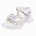 thumbnail image 1 of kpoplk Girls Open Toe Princess Flat Sandals Flower Dress Shoes Little Kid Summer Flats(Purple,13.5), 1 of 8