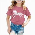 thumbnail image 1 of kpoplk Girls Shirts Short Sleeve Soft Cotton T-Shirts Plain Tees Tops Clothes for Kids(Pink,7-8 Y), 1 of 4