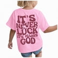 thumbnail image 1 of kpoplk Girls Short Sleeve T Shirts Casual Crewneck Fashion Tees Kids Summer Tops 5-14 Years(Pink,2-3 Y), 1 of 6