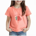 thumbnail image 1 of kpoplk Girls Short Sleeve T-Shirts Cute Graphic Tees Tops Summer Basic Tshirts Teen Kids Loose Fit(Orange,1-2 Y), 1 of 5