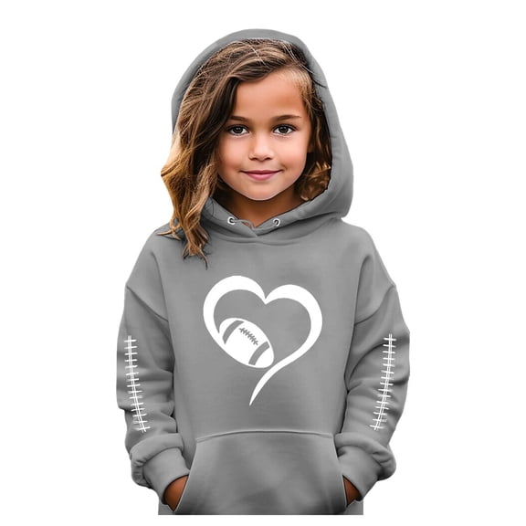 kpoplk Girls and Toddlers' Pullover Printed Hoodie Sweatshirt with Kangaroo Pocket 7-9 Years,Grey