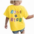 thumbnail image 1 of kpoplk Graphic Tees for Girls Kids Summer Tops Crewneck Short Sleeve T Shirt 5-14 Years(Yellow,2-3 Y), 1 of 6