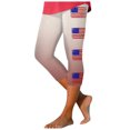 thumbnail image 1 of kpoplk High Waist American Flag Capri Leggings Women's Soft Yoga Running Pants(Red,XXL), 1 of 4
