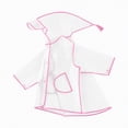 thumbnail image 1 of kpoplk Hooded Transparent Raincoat Girl Boys Rain Coat Hooded Outdoors Clear Waterproof Kids Toddler Children's Rainwear Protective Covers 1-10T(Pink,3-4 Years), 1 of 5