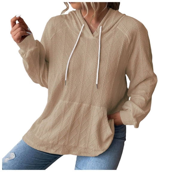 kpoplk Hoodies for Women Oversized Pullover Sweatshirts Y2K Clothes Teen Girls Fall Sweaters Trendy Outfits Fashion(Khaki,S)