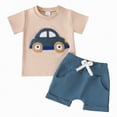 thumbnail image 1 of kpoplk Infant Baby Boy Gift Clothes 0-12 Months 2 Piece Outfits Short Sleeve Onesie and Pants Cute Dinosaur Set(Blue,18-24 M), 1 of 6