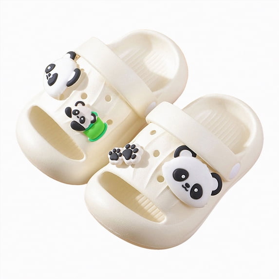 kpoplk Kids Cloud Slides Boys Girls Pillow Slippers – Slip-On Slide Sandals, Summer Beach Pool Shoes, Indoor and Outdoor(White,6.5)