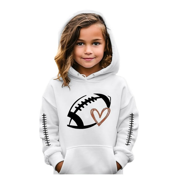 kpoplk Kids Girl Pullover Hoodies Casual Hooded Sweatshirts Jumper Hoody Sweater Tops 10-12 Years,White