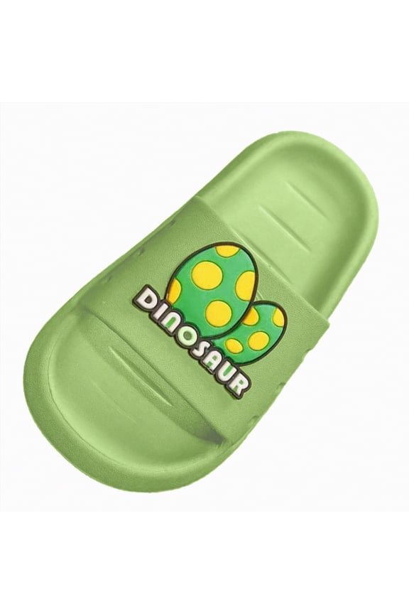 Kids Slides Sandals Toddler Boys Girls Shower Slippers with Backstrap Cute Cartoon Water Shoes Quick Dry for Garden Beach Pool(Green,16)