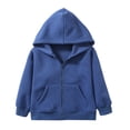 thumbnail image 1 of kpoplk Kids Soft Fleece Casual Sweatshirt Zip up Hooded Sports Jacket with Pocket Boys Girls Athletic Hoodie(Blue,A), 1 of 5