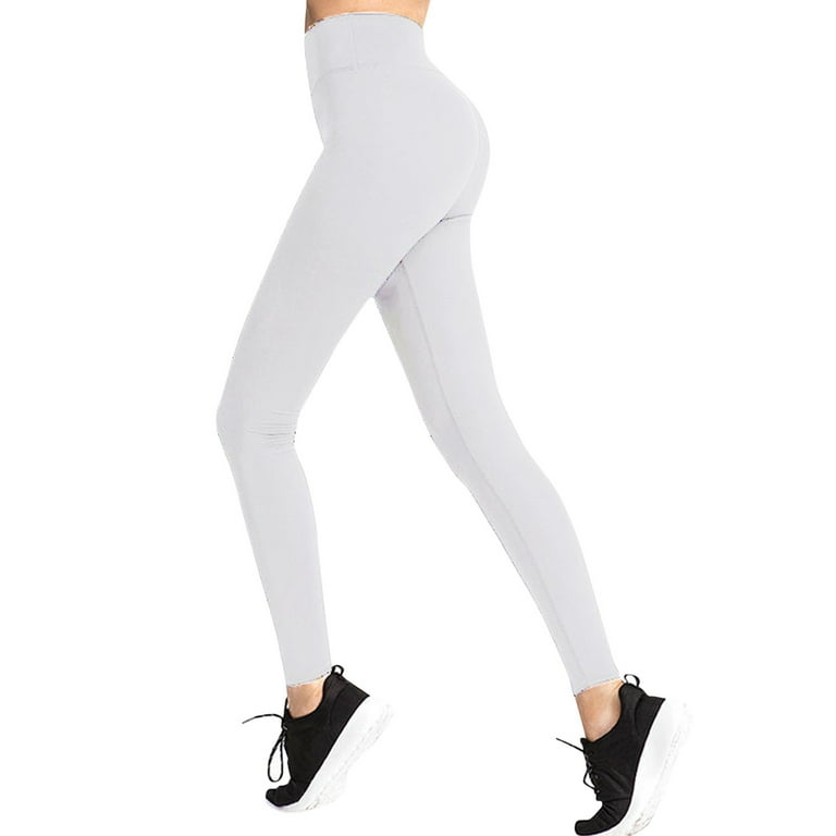 Women Solid White Yoga Pants
