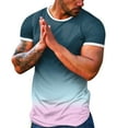 thumbnail image 1 of kpoplk Male Summer Casual Print T Shirt Blouse Round Neck Short Sleeve Tops Tshirt Fashion Tunic(Green,M), 1 of 5