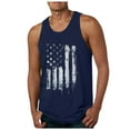 thumbnail image 1 of kpoplk Men 4th of July Tank Top Mens American Flag Tank Top Novelty Graphic Breathable Short Sleeved Beach Shirt(Navy,XXL), 1 of 6
