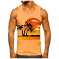 thumbnail image 1 of kpoplk Men Fashion Spring Summer Casual Sleeveless O Neck Printed Tank Tops Blouse M Z1-Yellow, 1 of 9