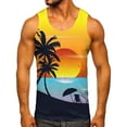 thumbnail image 1 of kpoplk Men Fashion Spring Summer Casual Sleeveless O Neck Printed Tank Tops Blouse XXL Z4-Yellow, 1 of 5