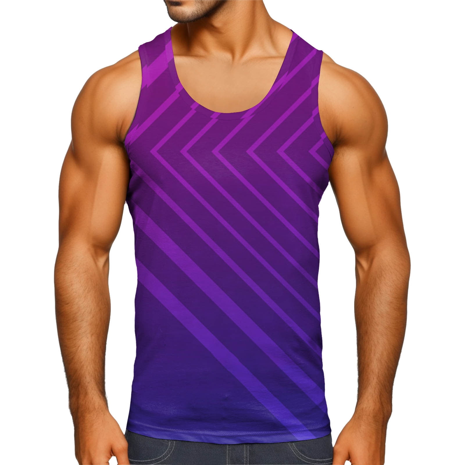 Kpoplk Men Tank Top Cotton Sleeveless Shirts For Him Mens Muscle Shirts