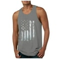 thumbnail image 1 of kpoplk Men's American Flag Tank Top 4th of July Printing USA Flag Short Sleeved T-Shirts Workout Patriotic Tees(Grey,3XL), 1 of 6