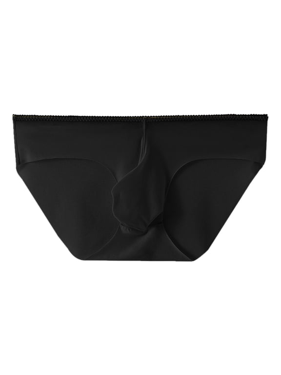 Men's Bamboo Underwear Soft Lightweight Mid/Low Rise Briefs Black,L