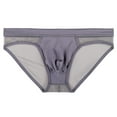 thumbnail image 1 of kpoplk Men's Briefs Low Rise Bikini Ice Silk Underwear Grey,XL, 1 of 4