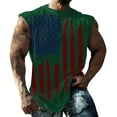 thumbnail image 1 of kpoplk Men's Casual 4th of July USA Flag Tank Tops 4th July American Flag Short Sleeved T-Shirt Gym Workout Patriotic Tees(Green,L), 1 of 4