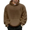 thumbnail image 1 of kpoplk Men's Fleece Pullover Hoodie Loose Fit Soft Hooded Sweatshirt with Pockets(Brown,XL), 1 of 6