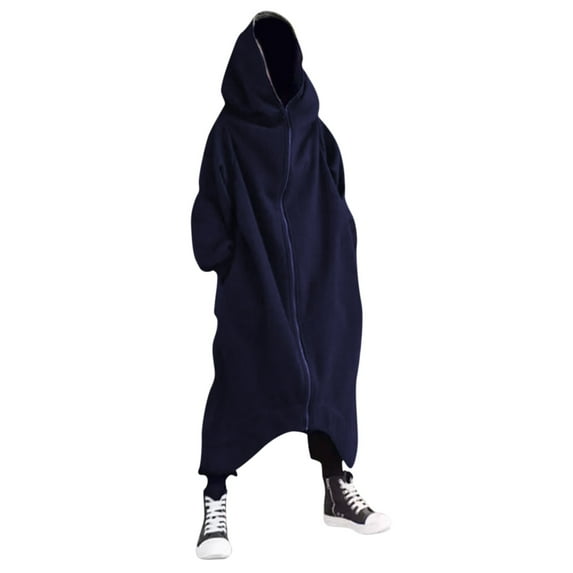 kpoplk Men's Hoodie Jacket Hooded oversize Full-Zip Sweatshirt Sweater Pullover Longsleeve Long Sleeve Casual 5XL,Navy
