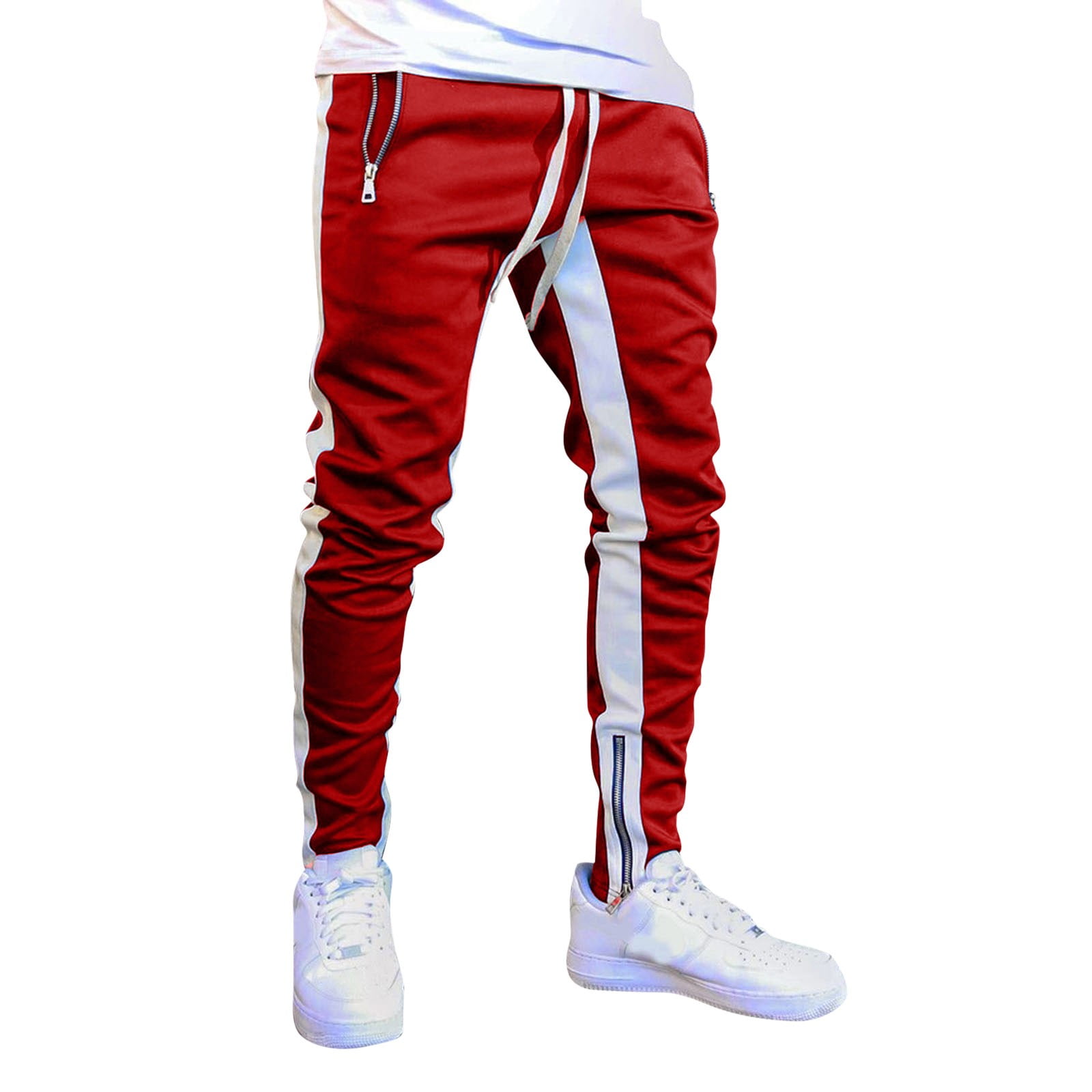 kpoplk Men's Joggers Sweatpants,3D Printed Beautiful Wreath Sweatpants  Men's Spandex Clothing Pants Man Trousers(Red,M) 