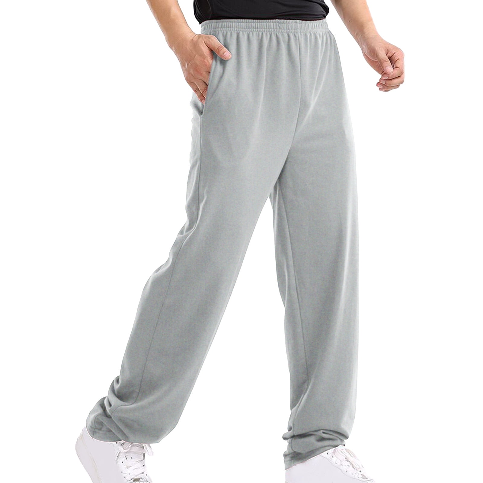 kpoplk Men's Joggers Sweatpants,Mens Zip Joggers Pants Casual Gym
