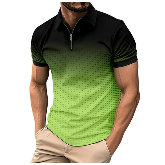 kpoplk Men's Knit Polo Shirts Short Sleeve Sweater Polo Lightweight Fashion Casual Collared T Shirts Green,S