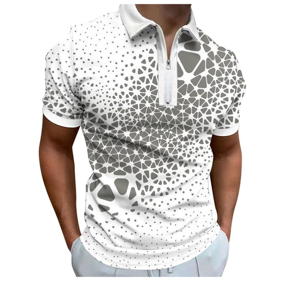 kpoplk Men's Knit Polo Shirts Waffle Oversized Sweater Polo Casual Short Sleeve Collared T Shirts Pullover Top Grey,XL