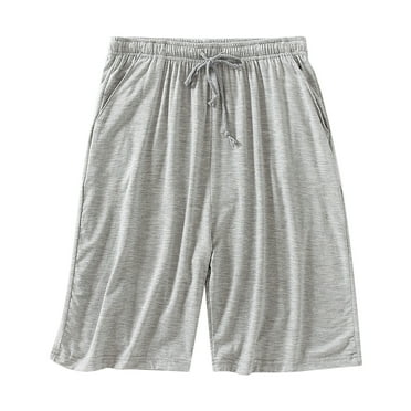 kpoplk Men’s Linen Short Elastic Waist Drawstring Casual Summer Beach Shorts Grey,6XL