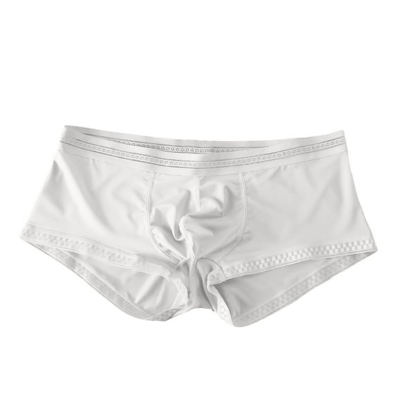 kpoplk Men's Mesh Boxer Briefs Cooling Breathable Sports Underwear White,XXL