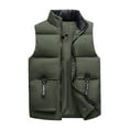 thumbnail image 1 of kpoplk Men's Puffer Vest Casual Stand Collar Quilted Waistcoat Outdoor Padded Ski Vest Army Green,4XL, 1 of 4