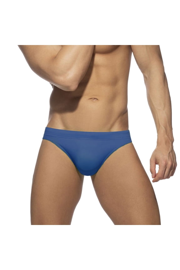 Men's Sexy Color Matching Beach Swimwear Sport Shorts Swim Briefs Blue,M