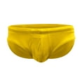 thumbnail image 1 of kpoplk Men's Sexy Low Rise Swim Briefs Quick Drying Summer Beach Bikini Swimsuit Swimwear Gold,L, 1 of 5