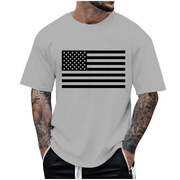 kpoplk Men's Shirts Casual Cotton Shirts Solid Color Short Sleeve Shirts Summer Plus Size(Grey,L)