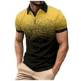 thumbnail image 1 of kpoplk Men's Short Sleeve Polo Shirts, Slim-fit Cotton Golf Polo Shirts Yellow,S, 1 of 7