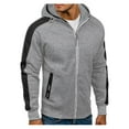 thumbnail image 1 of kpoplk Men's Soft Fleece Fashion Hooded Sweatshirt Zip up Sports Sweater Hoodie Jacket Grey,L, 1 of 6