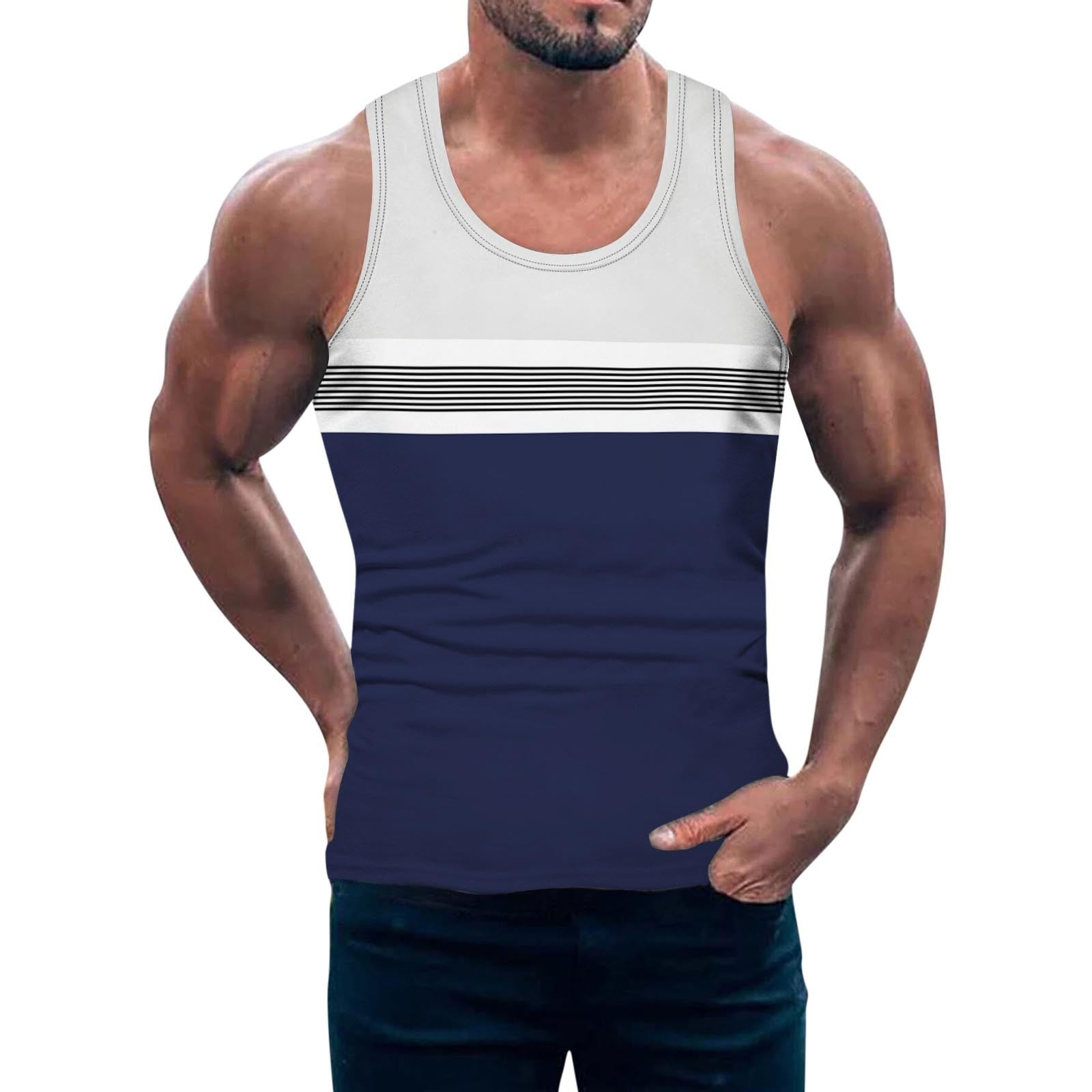 kpoplk Men's Sports Tank Tops Gym Bodybuilding Fitness Sleeveless ...
